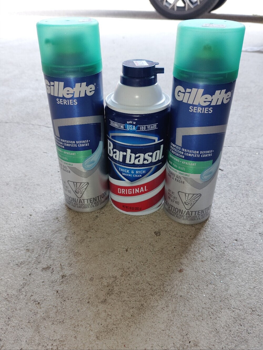 Gillette Series Shave Gel & Barbasol Original Shaving Cream – Green and Blue Set